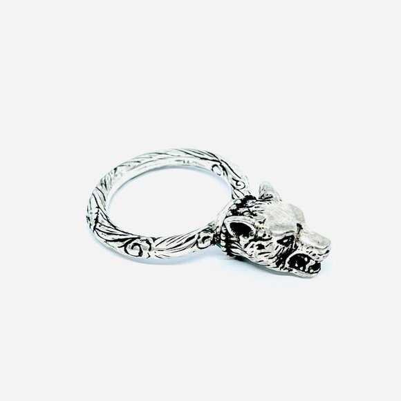 Gucci .925 Silver Anger Forest Wolf Ring - Picture 1 of 3